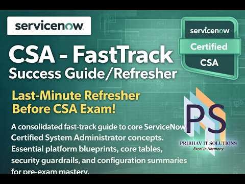 ServiceNow CSA - Last Minute Refresher Key Points