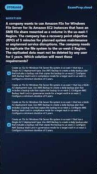 A company wants to use Amazon FSx for Windows File Server for its Amazon... | AWS SAA-C03 #Shorts