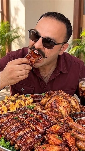 Giant BBQ Feast Mukbang 🍖🍗 | Fast Eating ASMR No Talking! #foodasmr