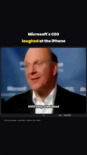 Steve Ballmer's biggest mistake ever 💀 #apple #steveballmer #funny