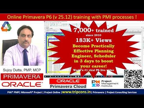 Primavera P6 Full Live Online Live Professional Training, WhatsApp: +919891793226, Sujoy Dutta, PMP