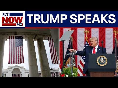 Trump speaks at Arlington National Cemetery ceremony