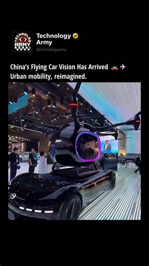 TechnologyARMY on Instagram: "GAC Aion has unveiled GOVE, a futuristic eVTOL flying car concept revealed at the 2025 Shanghai International Auto Show. 🚗✈️ Designed to function both on the road and in the air, GOVE represents GAC Group’s vision for urban transportation in 2028. It also highlights China’s growing influence in shaping the future of mobility through electric and aerial innovation. Love Technology? Follow @TechnologyArmy 🌍 #FlyingCar #eVTOL #FutureMobility #Innovation #technology"