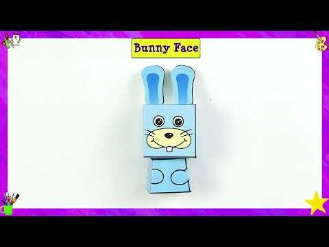 Class 3 BUNNY FACE 3D Paper Model Activity| Kiddleworld Art & Craft |