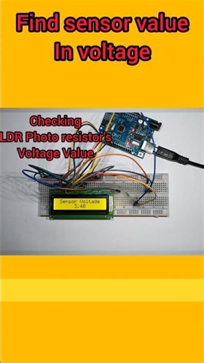 Arduino Voltage Detector using LCD 16x2 | Sensor Project with UNO ⚡ #shorts