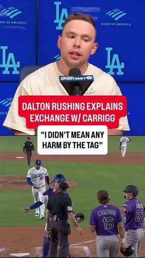 Dalton Rushing explains heated exchange with Cole Carrigg at home plate