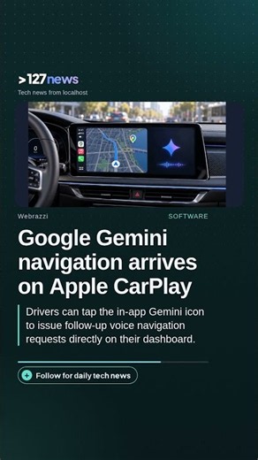 Google Gemini navigation arrives on Apple CarPlay