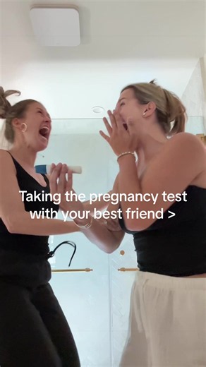 I’m still shaking 😭 all of this because I couldn’t wait one more second to test 😂 thankfully our house guests were very understanding #pregnancytest #pregnancytiktok #bestfriend #bffgoals