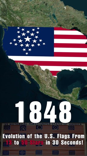 Evolution of the U S Flags From 13 to 50 Stars in Seconds!#usa #geography #map