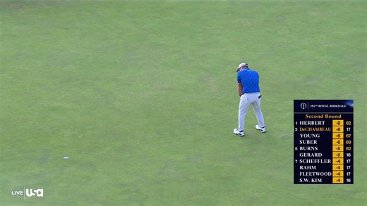 BRYSON DECHAMBEAU LIGHTS UP 18 ⚡️😤Closing birdie for 66 puts him solo second and just one back entering The Open weekend 👀