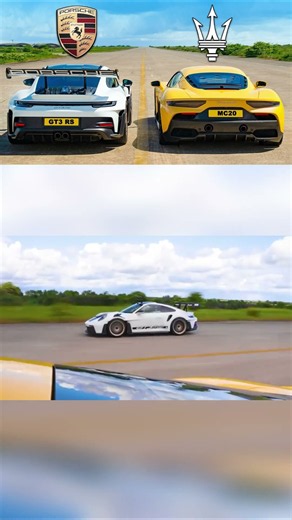 Porsche 911 GT3 RS v Maserati MC20_ DRAG RACE #race #porsche #maserati #911gt3rs #mc20 #dragrace