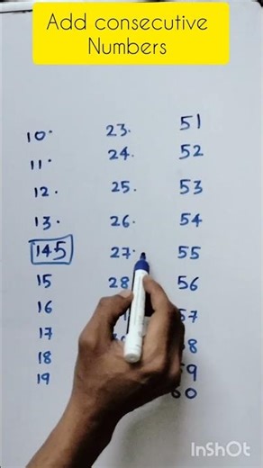 Add 10 Consecutive Numbers in Seconds! 🤯 | Easy Math Trick #mathstricks #viralshort #addition #yt