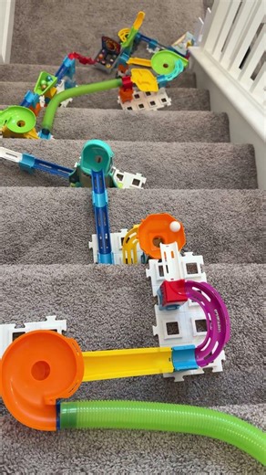 Long marble run on stairs #marblerun #marblerace #marblerunrace #asmr #asmrsounds #vtech