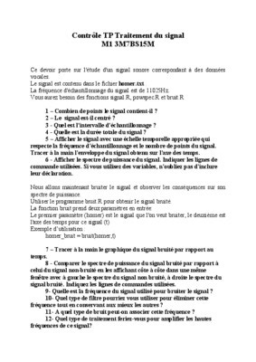 Traitement Du Signal Exercices Corrigees - Notice & Manuel PDF