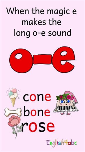 Magic E — Long Vowel Ō! | Cone, Bone, Rose