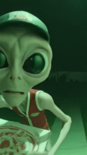 Scared Alien Pizza Delivery