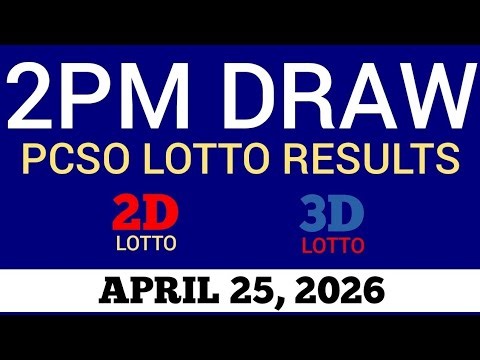 Lotto Result Today 2pm Draw April 25, 2026 Swertres Ez2 PCSO Live Result