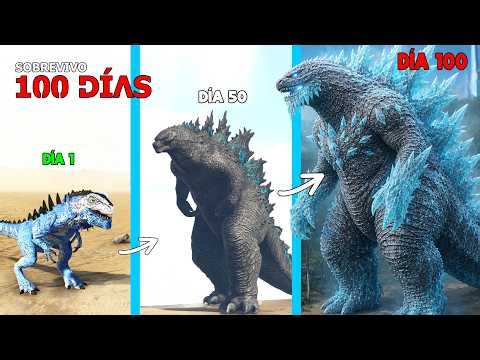 SOBREVIVÍ como GODZILLA DE HIELO 100 DÍAS en ARK Soy un Dinosaurio contra Godzilla Rojo Burning
