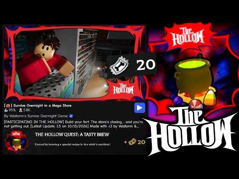 EVENT! HOW TO GET 20 TICKETS & THE BADGE FROM Survive Overnight in a Mega Store! (ROBLOX THE HOLLOW)
