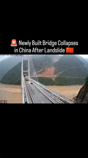 Ankit K M Tiwari on Instagram: "🚨 Newly Built Bridge Collapses in China After Landslide 🇨🇳 CCTV footage shows the moment a newly constructed bridge in Sichuan province,# China, completely collapsed after landslides worsened mountainside conditions.# The incident raises serious questions about infrastructure stability in geologically unstable regions.# Authorities are investigating the collapse as rescue teams assess the area for potential casualties or damage. #BridgeCollapse #Sichuan #China 