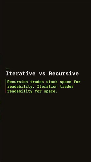 Iterative vs Recursive #coding #algorithms #computerscience #recursion #iteration #call-stack