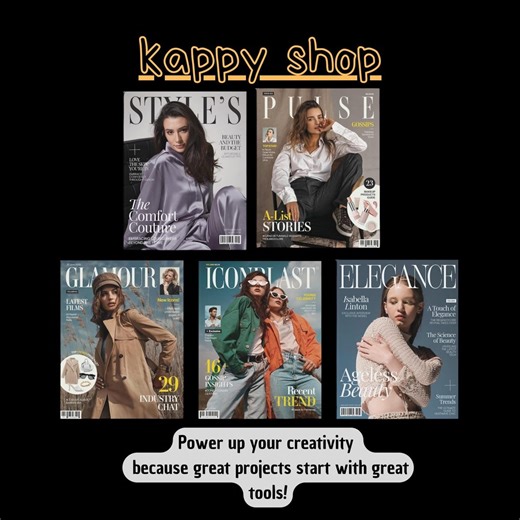 Fashion Magazine Cover Templates | 5 Professional Photoshop PSD - Etsy