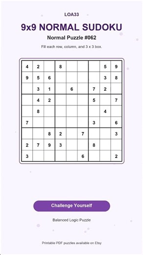 Normal Sudoku Challenge #062