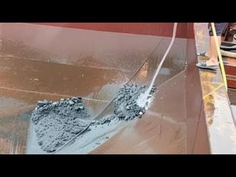 How to unload cleanly at the end | Barge unloading | Satisfying video