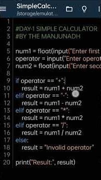 Day 1: Build a Simple Calculator with Python 🧮🐍 | 30 Days of Python Projects#python #project