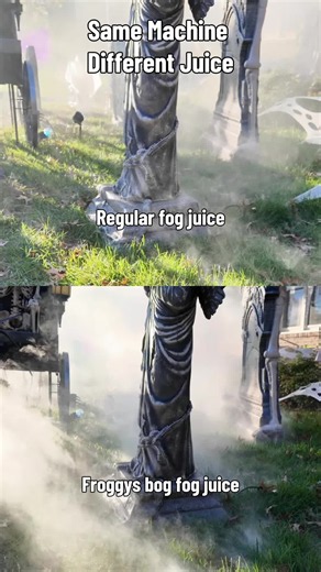 Does the type of fog juice you use actually make a difference? We tested regular fog juice against Froggy’s Fog Bog Fog Juice to see how the effects compare. If you're trying to get that thick, low-lying fog for Halloween, this is worth watching. #commissionearned #FogMachine #FroggysFog #HalloweenDisplay #HalloweenDecor