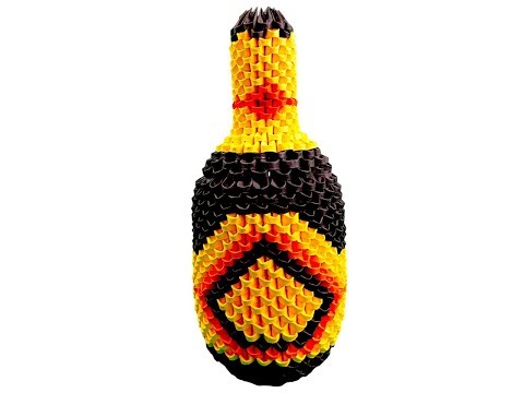 3D Origami Champagne Bottle Tutorial – Part 1 | Step by Step Modular Origami