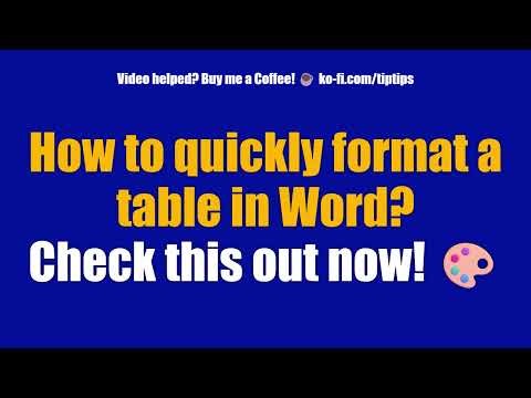 How to quickly format a table in Word? Check this out now! 🎨