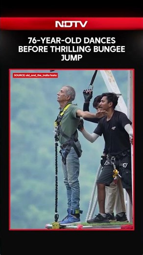 76-Year-Old Dances Before Thrilling Bungee Jump, Wins Hearts Online