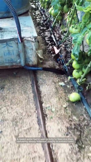 Gravity-Fed Drip Irrigation with a Water Barrel