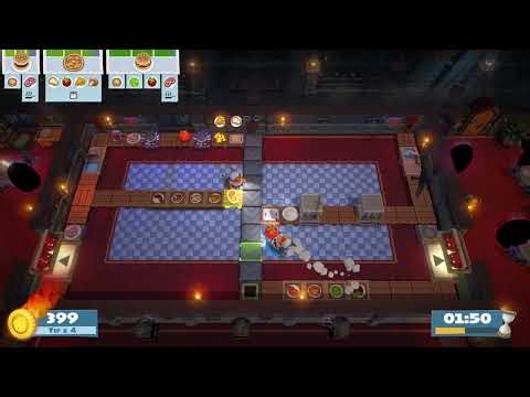 Overcooked! Level 4-4, One Player, 4 Stars