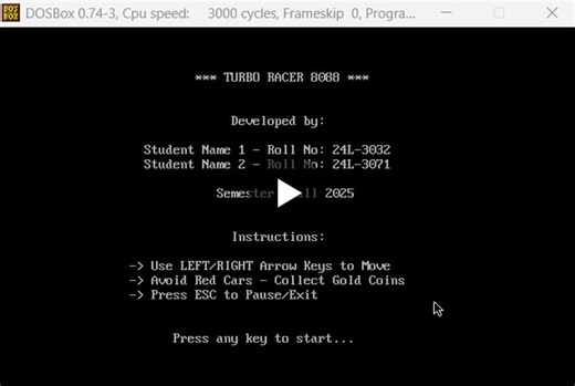 Building Turbo Racer 8088 in 8086 Assembly | Muhammad Abdullah posted on the topic | LinkedIn
