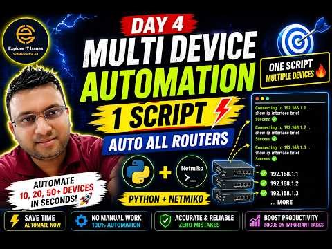 Automate Multiple Cisco Devices 🔥Python Network Automation (Netmiko)| Cisco Routers & Switches