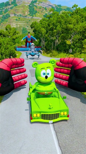 Insane Cars & Weird Stunts Going to GIANT Spiderman Hands Trap Crush! – BeamNG.Drive