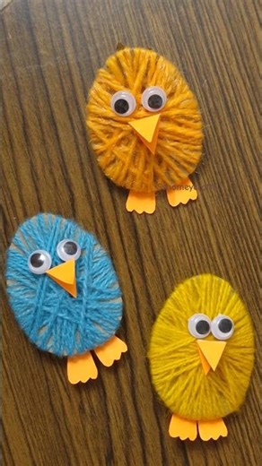 Diy wool craft / fluffy easter chick #diy #craft #fun