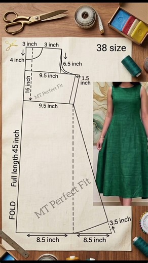 38 Size One Piece Dress Drafting | Perfect Measurement Guide ✂️ #shorts #shortsfeed #youtubeshorts