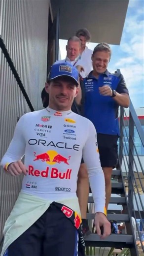 Max Verstappen arrives with his father in Silverstone Paddock