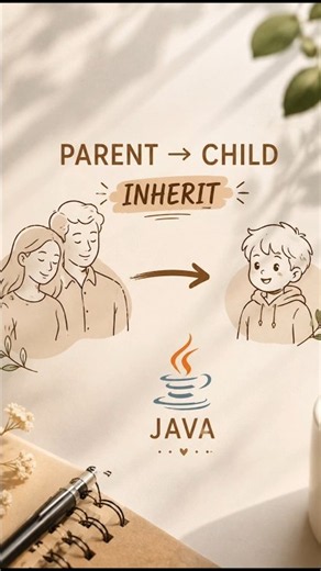 Java Inheritance Explained in 20 Seconds 🚀 | Simple Real-World Example | Day 24/180 days journey 🎀