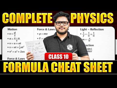 ICSE Class 10 Physics Formula Sheet For 2026 | ICSE Physics Class 10 Board Exam 2026