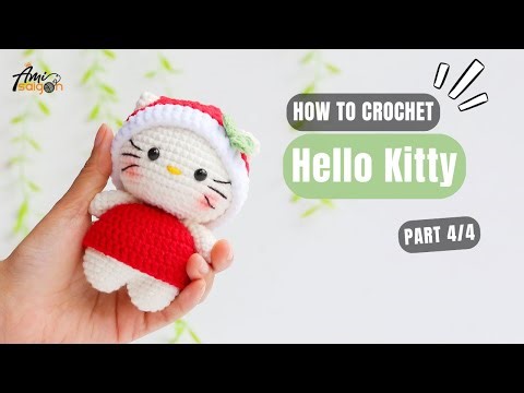 #966 | Christmas Hello Kitty Amigurumi (4/4) | How To Crochet Christmas Amigurumi | @AmiSaigon