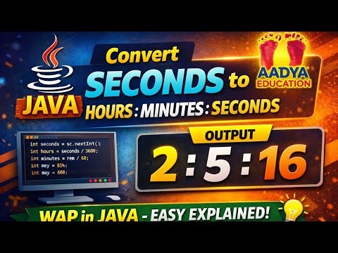 Java Program to Convert Seconds into Hours Minutes Seconds | WAP in Java Time Conversion |#icse #yt