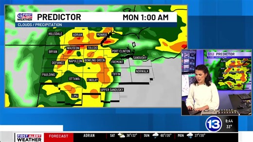 LIVE: Shower and possible storms Sunday; First Alert Weather Day Monday for gusty winds Meteorologist Annie Giovannucci | 13abc