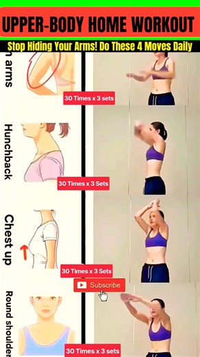 4 Easy Arm & Posture Exercises at Home | Stronger Arms, Shoulders & Upper Body #Shorts #homeworkout