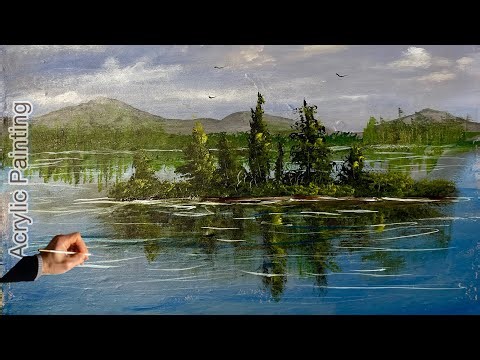 Beautiful Mountain Lake Painting | Acrylic for Beginners Step by Step