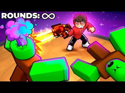 Surviving INFINITE Waves in Zombie Arena.. (Roblox)