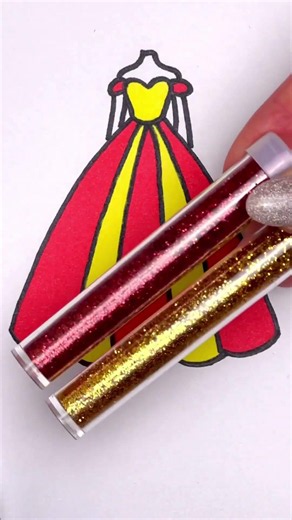 ✨ Create a Stunning Red & Yellow Princess Dress with Glitter! ❤️💛
